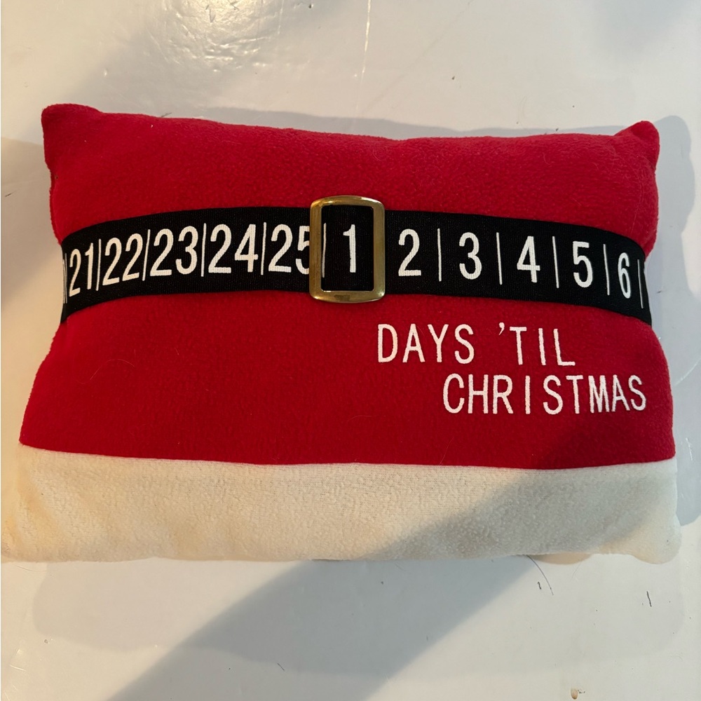 Days ‘Til Christmas Advent CHRISTMAS PILLOW